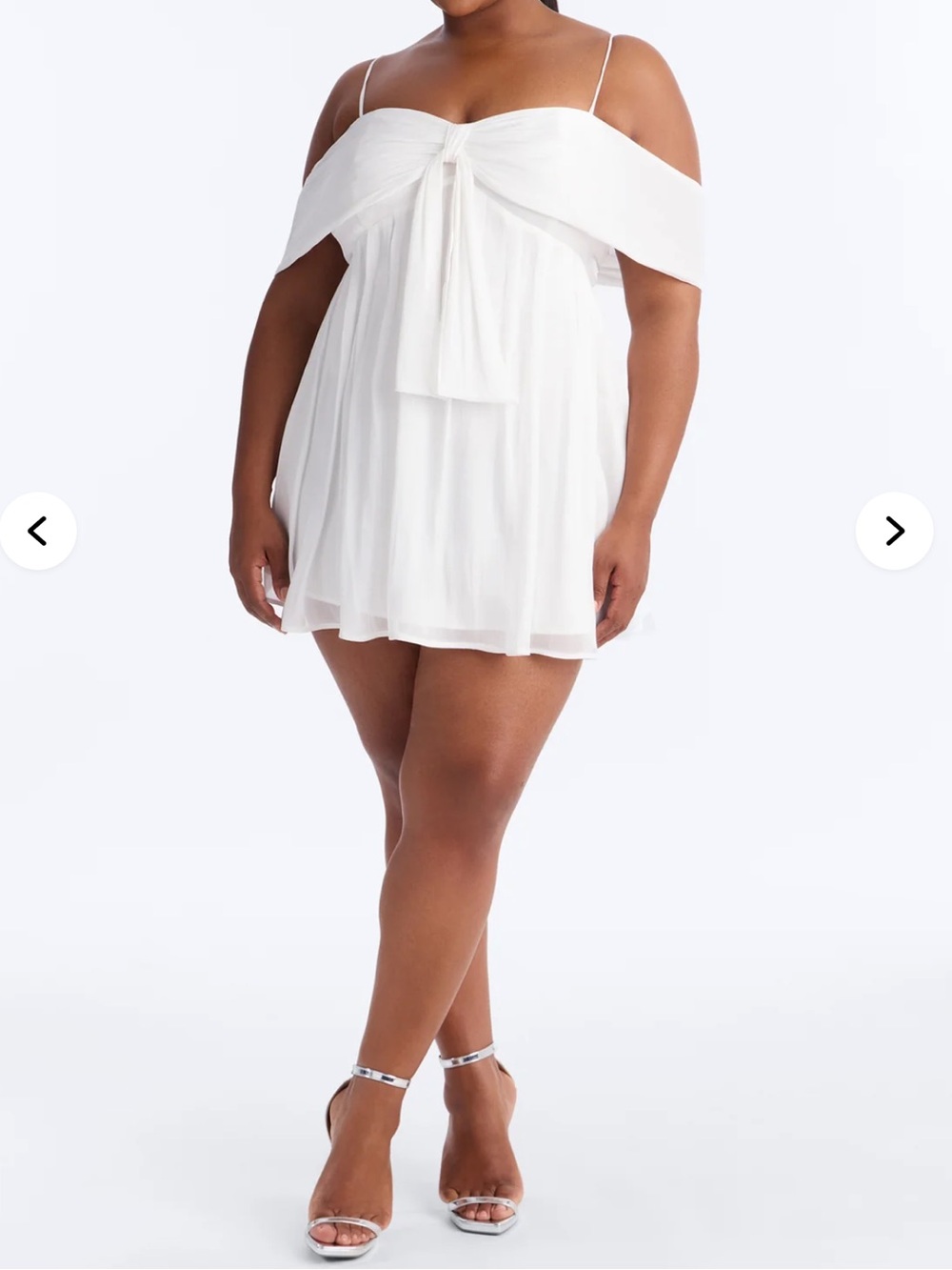 Timeless Pleated Organza Mini Dress - White